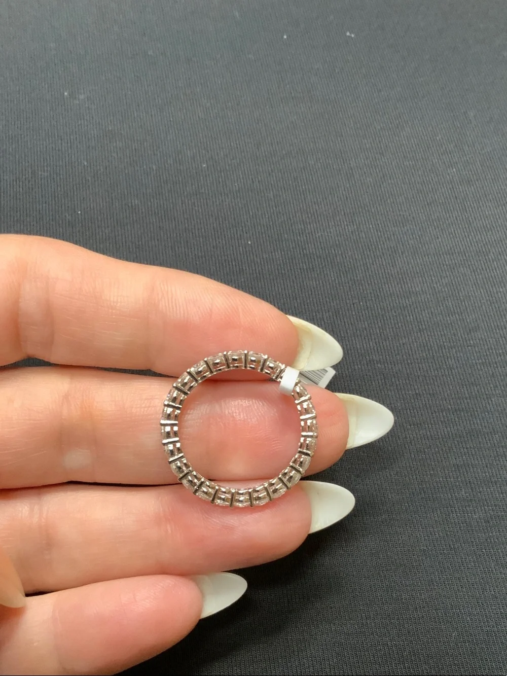 Sterling Silver Moissanite Eternity Band - Size 9